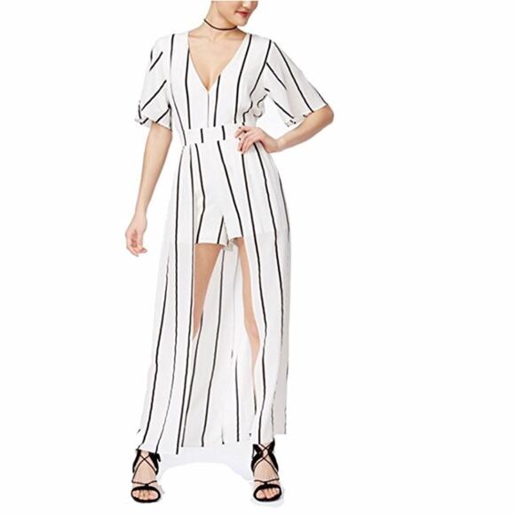 Crystal Doll white and black striped romper size 3 - Picture 1 of 11